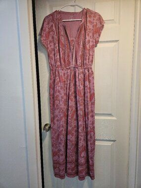 J.Jill Pink Cap Sleeve Dress with Design